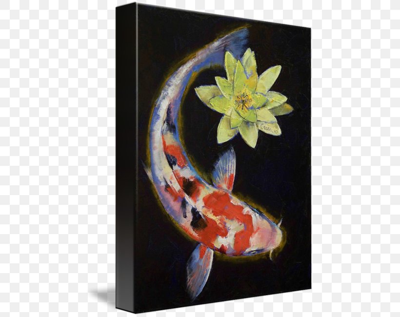 Koi Pond Water Lilies Painting, PNG, 468x650px, Koi, Acrylic Paint, Art, Artwork, Butterfly Koi Download Free