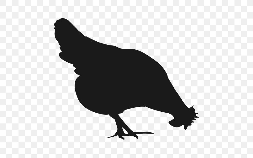 Chicken Silhouette Clip Art, PNG, 512x512px, Chicken, Beak, Bird, Black And White, Decal Download Free