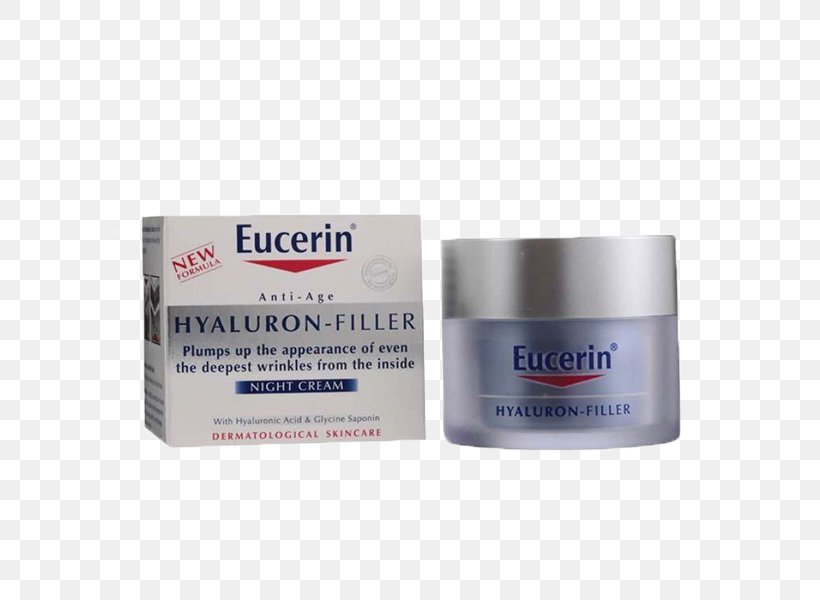 Eucerin HYALURON-FILLER Night Cream Hyaluronic Acid Eucerin HYALURON-FILLER Eye Cream, PNG, 600x600px, Eucerin, Cream, Dermis, Face, Filler Download Free