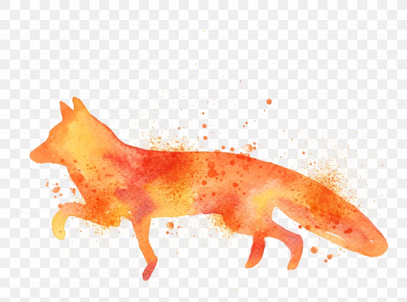 Fox Drawing Art Watercolor Painting Printmaking, PNG, 5000x3715px, Watercolor, Cartoon, Flower, Frame, Heart Download Free