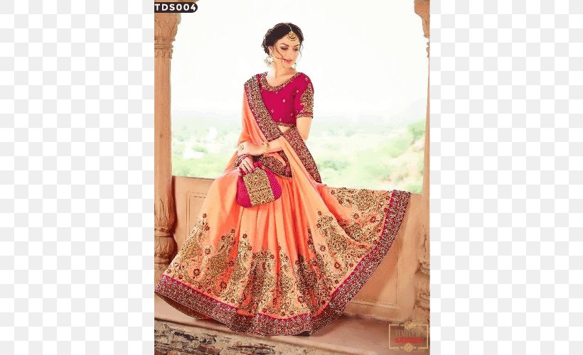 India Wedding Sari Georgette Chiffon, PNG, 500x500px, India, Bhagalpuri Silk, Bride, Chiffon, Clothing Download Free