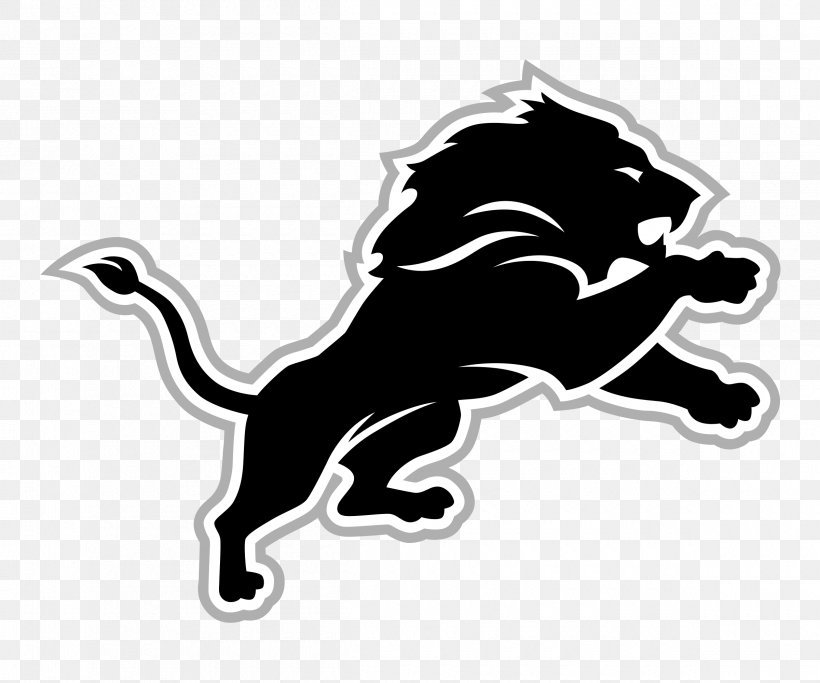 Detroit Lions NFL Minnesota Vikings Green Bay Packers Detroit Tigers, PNG, 2400x2000px, Detroit Lions, American Football, Black, Black And White, Carnivoran Download Free