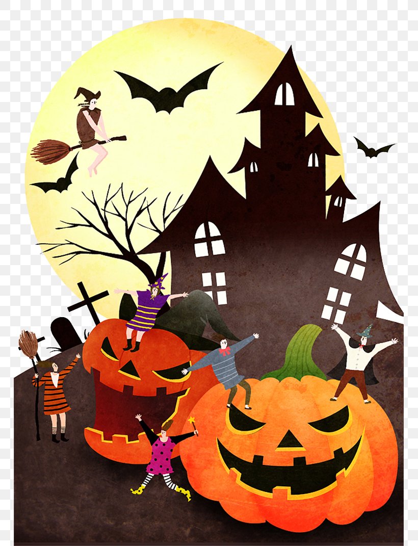 Jack-o-lantern Halloween Illustration, PNG, 765x1071px, Jackolantern, Art, Calabaza, Ghost, Halloween Download Free