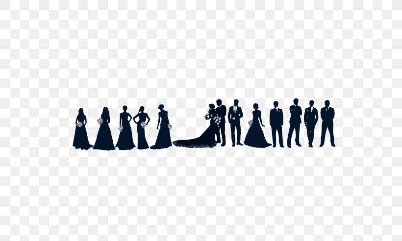 Wedding Party Silhouette Bride Clip Art, PNG, 590x492px, Wedding, Black And White, Bridal Shower, Bride, Bridesmaid Download Free