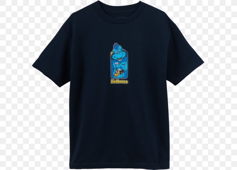 Printed T-shirt Birdhouse Skateboards Top, PNG, 600x591px, Tshirt, Active Shirt, Birdhouse Skateboards, Blue, Brand Download Free
