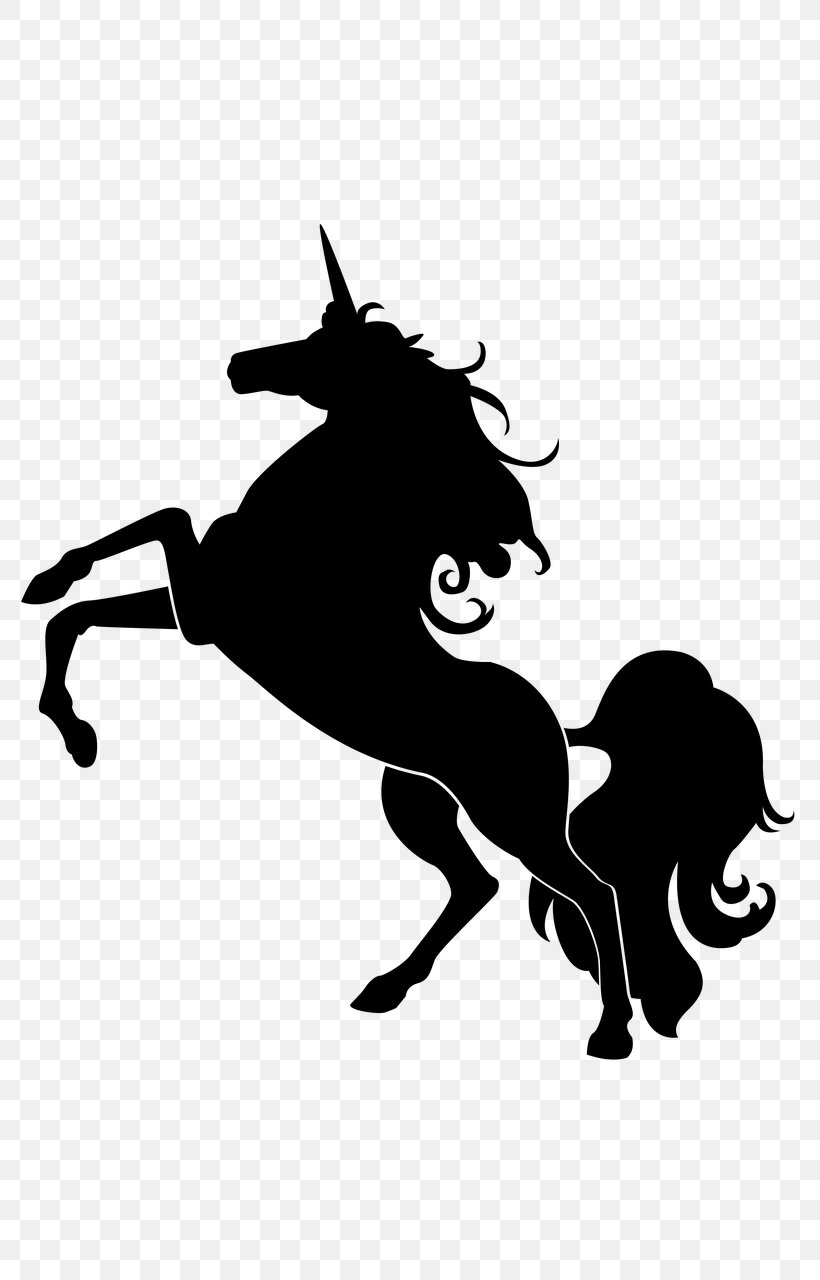 Horse Unicorn Silhouette Clip Art, PNG, 800x1280px, Horse, Black And White, Cattle Like Mammal, Fairy Tale, Fictional Character Download Free