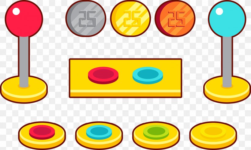 Arcade Game Push-button Clip Art, PNG, 2643x1581px, Arcade Game, Area, Button, Pushbutton, Yellow Download Free