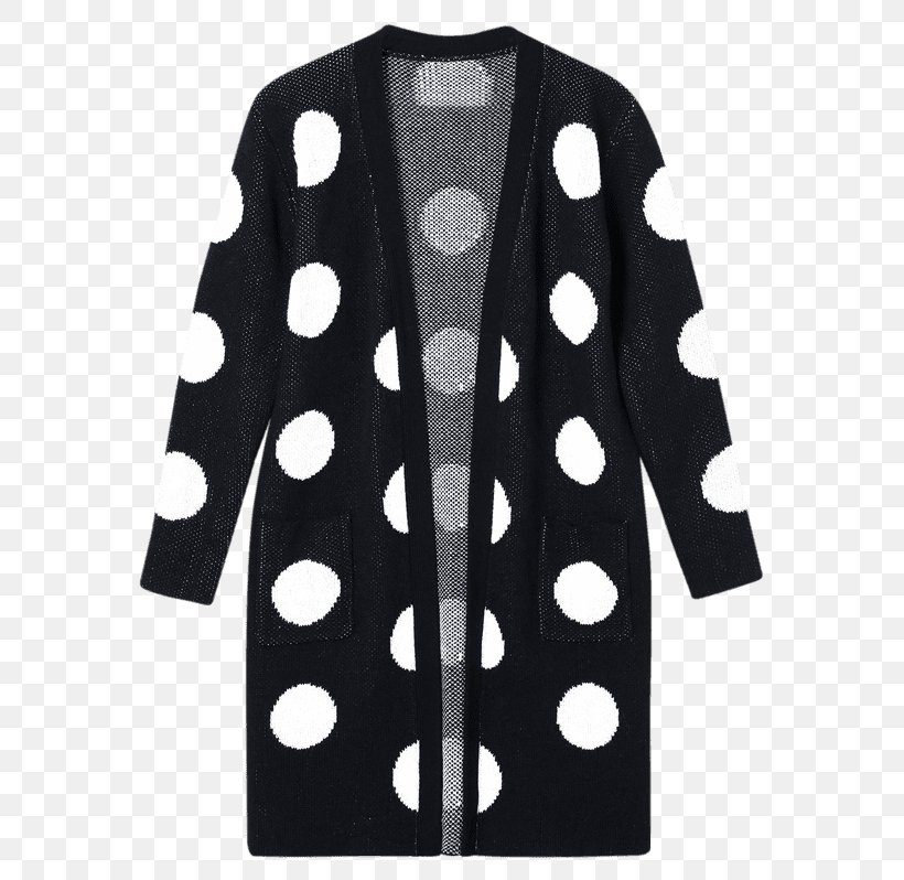 Cardigan Polka Dot Top Sweater Tunic, PNG, 600x798px, Cardigan, Argyle, Black, Clothing, Coat Download Free