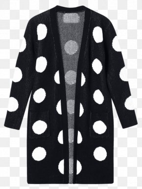 Shirt - Cardigan Polka Dot Top Sweater Tunic PNG