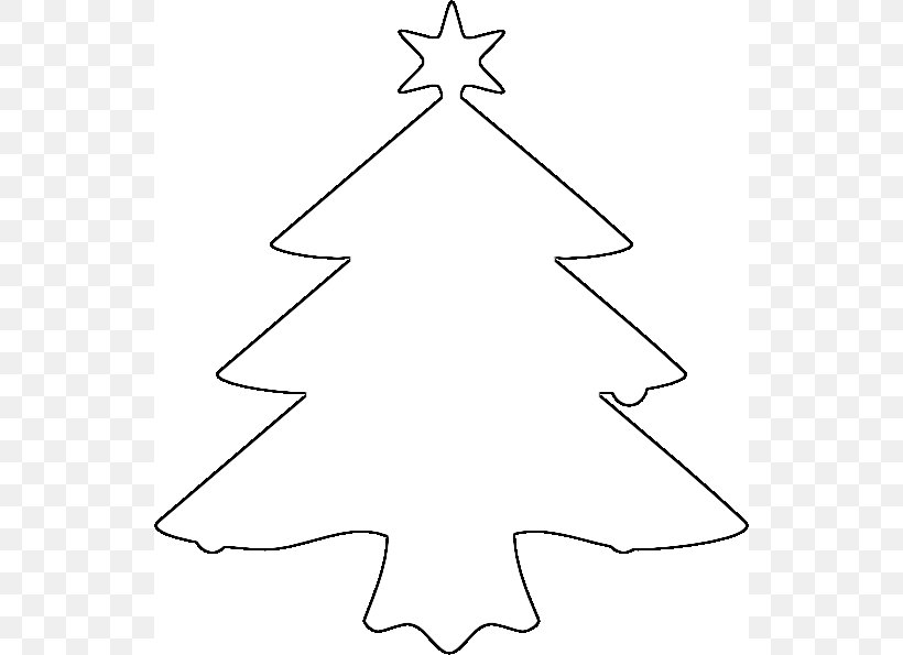 Christmas Tree Outline Clip Art, PNG, 540x595px, Christmas Tree, Area, Black And White ...