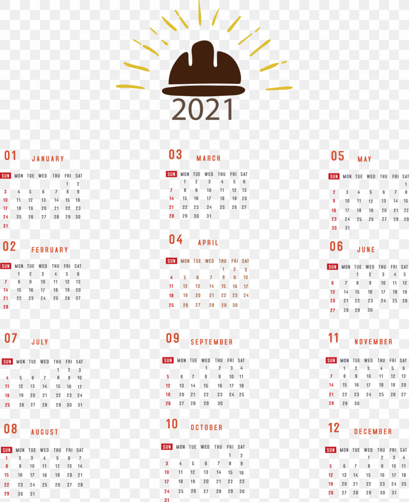Printable 2021 Yearly Calendar 2021 Yearly Calendar, PNG, 2442x3000px, 2021 Yearly Calendar, Annual Calendar, Calendar System, Calendar Year, Computer Download Free