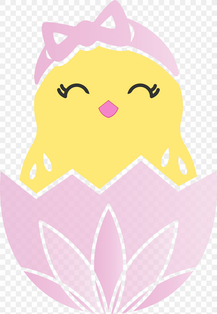 Pink Cartoon Yellow Smile, PNG, 2073x3000px, Chick In Eggshell, Adorable Chick, Cartoon, Easter Day, Paint Download Free