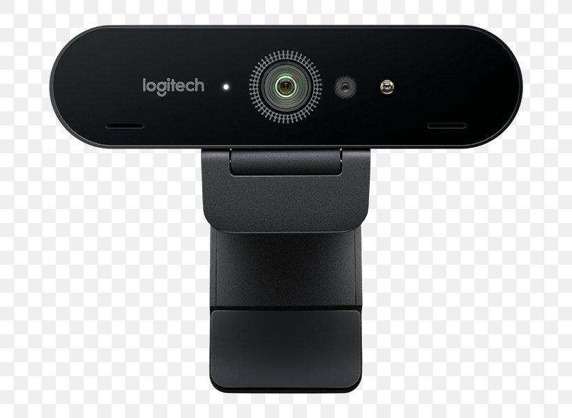 Logitech BRIO 4K Ultra HD Webcam Ultra-high-definition Television 4K Resolution Camera, PNG, 687x600px, 4k Resolution, Webcam, Camera, Camera Accessory, Camera Lens Download Free