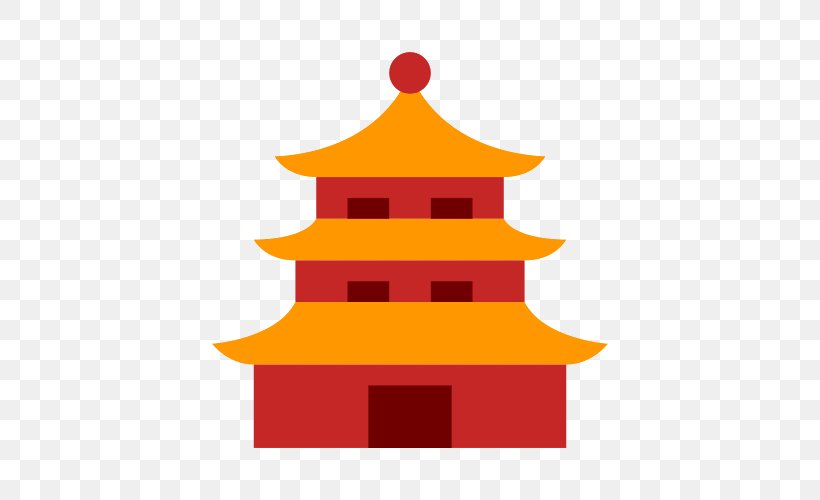 Temple Chinese Pagoda Clip Art, PNG, 500x500px, Temple, Chinese Pagoda, Christmas Ornament, Facade, Orange Download Free
