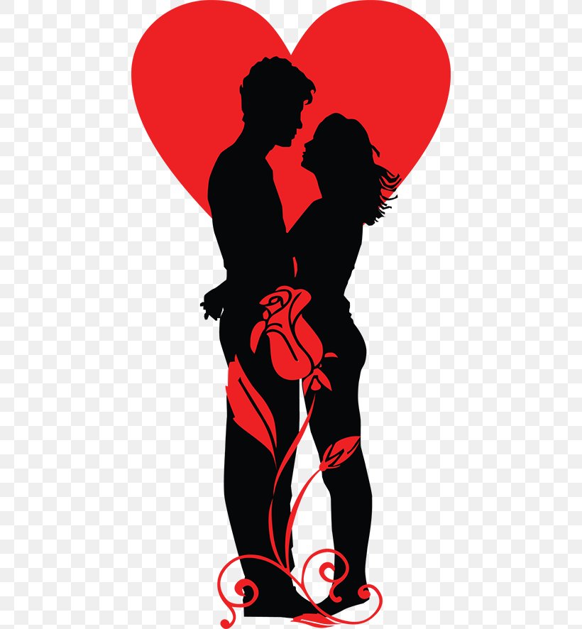 Clip Art Valentine's Day Silhouette Romance Heart, PNG, 450x886px, Watercolor, Cartoon, Flower, Frame, Heart Download Free