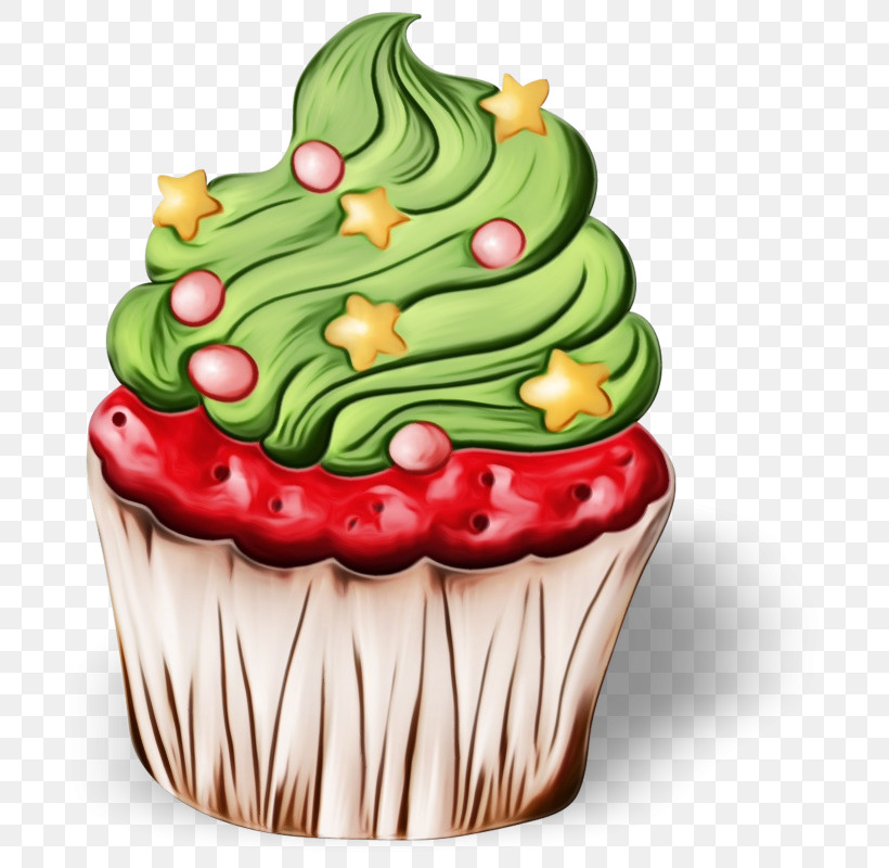 Christmas Tree, PNG, 736x800px, Watercolor, Baking Cup, Buttercream, Cake, Cake Decorating Download Free