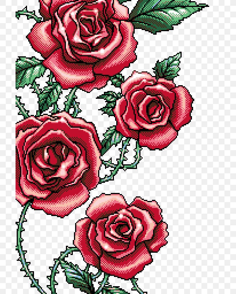Garden Roses Still Life: Pink Roses Pixel Art, PNG, 712x1018px, 8bit Color, Garden Roses, Andy Warhol, Art, Art Museum Download Free