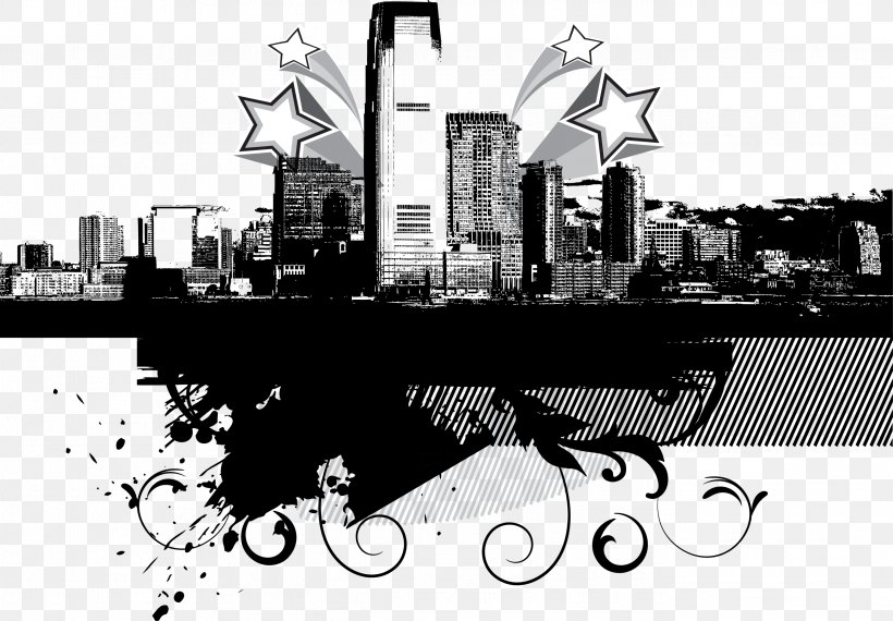 New York City Graffiti Skyline, PNG, 2744x1909px, New York City, Art, Black And White, Brand, City Download Free