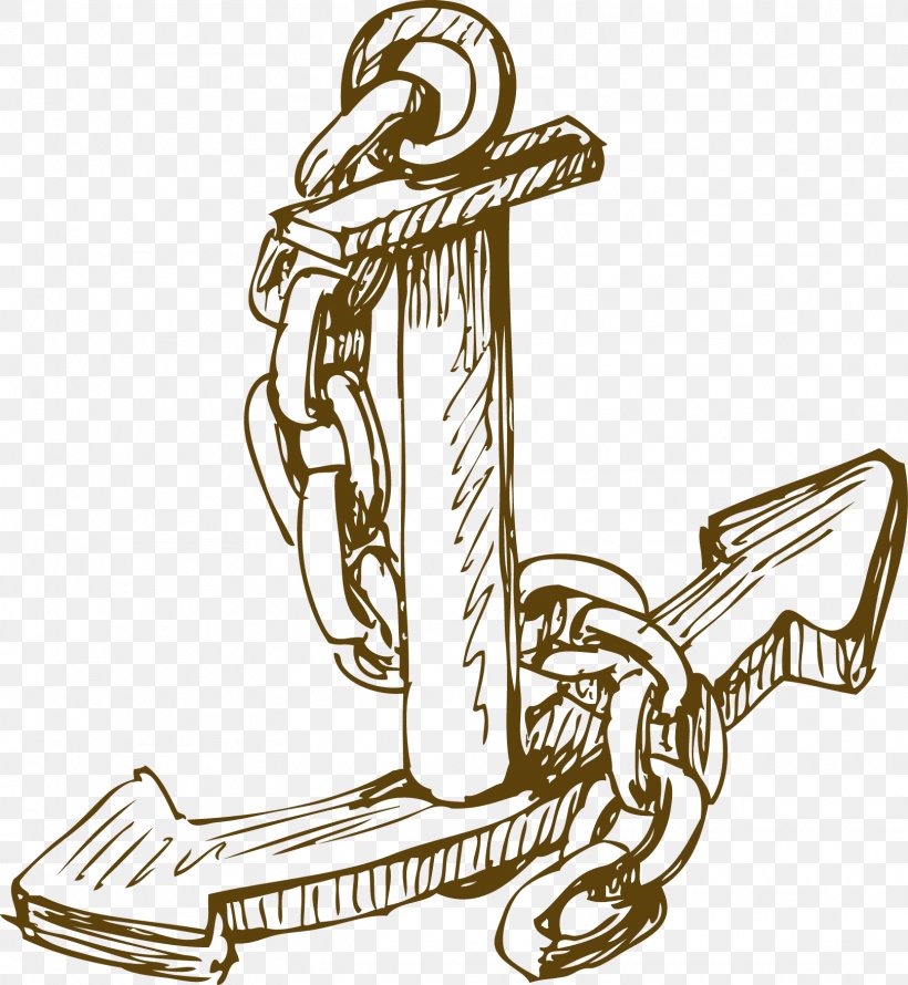 Anchor Drawing Clip Art, PNG, 1617x1756px, Anchor, Anclaje, Brass Instrument, Drawing, Material Download Free