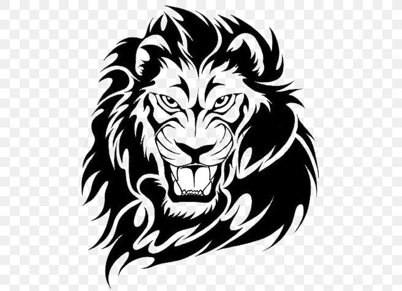 Lion Tattoo Clip Art, PNG, 500x593px, Lion, Art, Big Cats, Black, Black And White Download Free
