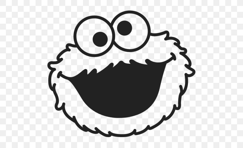Cookie Monster Elmo Drawing Coloring Book Biscuits, PNG, 500x500px, Cookie Monster, Biscuits, Black, Black And White, Cartoon Download Free