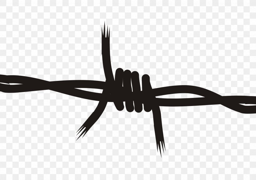 Barbed Wire Clip Art, PNG, 2400x1697px, Barbed Wire, Barbed Tape, Black And White, Concertina Wire, Fence Download Free