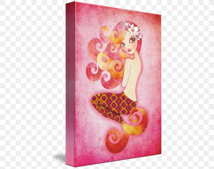 Mermaid Art Canvas Print, PNG, 429x650px, Mermaid, Acrylic Paint, Aquamarine, Art, Canvas Download Free