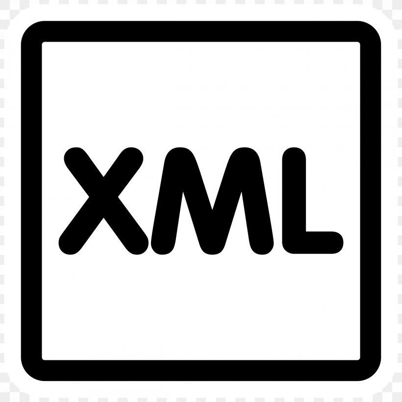 Clip Art XML Data URI Scheme Favicon, PNG, 2400x2400px, Xml, Area, Black And White, Brand, Data Download Free