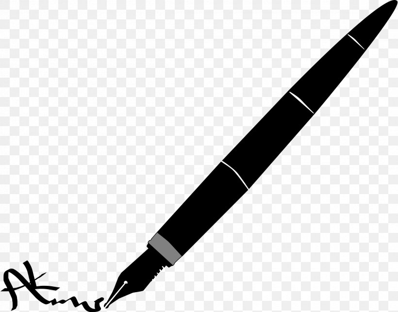 Fountain Pen Paper Clip Art, PNG, 2400x1883px, Pen, Ballpoint Pen, Black, Black And White, Fountain Pen Download Free