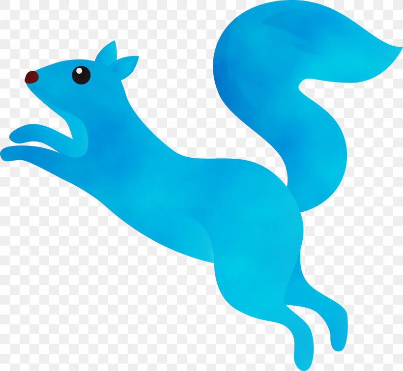 Turquoise Animal Figure Aqua Tail Squirrel, PNG, 3000x2763px, Watercolor Squirrel, Animal Figure, Aqua, Paint, Squirrel Download Free