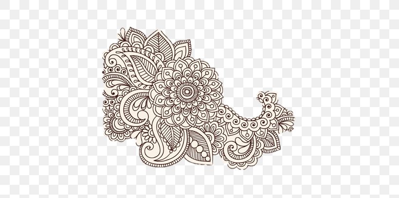 Paisley Mehndi, PNG, 498x407px, Paisley, Art, Black And White, Body Jewelry, Drawing Download Free