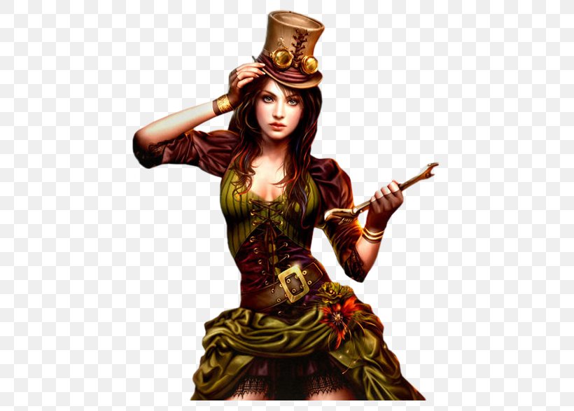 Steampunk Woman Fantasy, PNG, 577x587px, Steampunk, Art, Drawing, Fantasy, Female Download Free