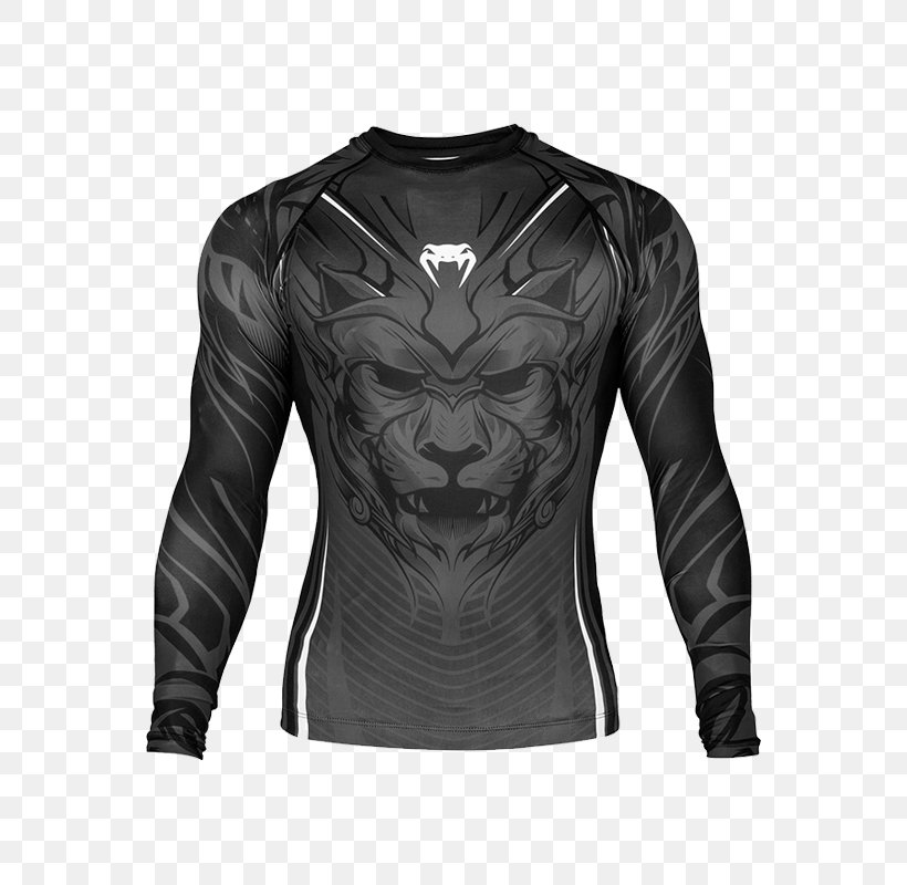 Venum Rash Guard T-shirt Boxing Mixed Martial Arts, PNG, 650x800px, Venum, Arm, Black, Boxing, Brazilian Jiujitsu Download Free