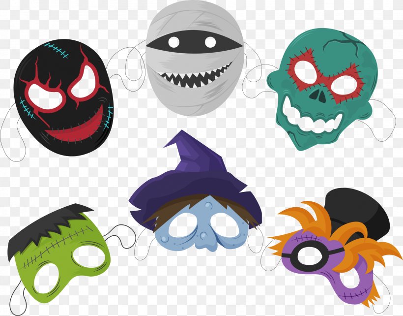 Halloween Mask Euclidean Vector, PNG, 2007x1572px, Halloween, Clip Art, Coreldraw, Halloween Costume, Illustration Download Free