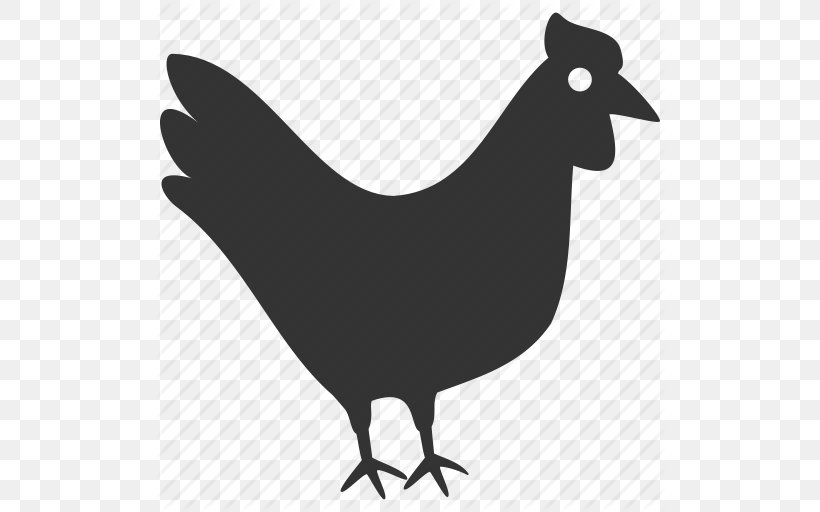 Rooster Chicken Meat Hen, PNG, 512x512px, Rooster, Bantam, Beak, Bird, Black And White Download Free