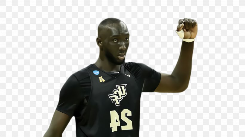 Fall Background, PNG, 2668x1500px, Tacko Fall, Basketball, Football Player, Gesture, Jersey Download Free