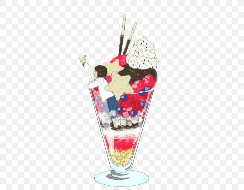 Ice Cream Sundae Parfait Gelato Knickerbocker Glory, PNG, 480x640px, Watercolor, Cartoon, Flower, Frame, Heart Download Free
