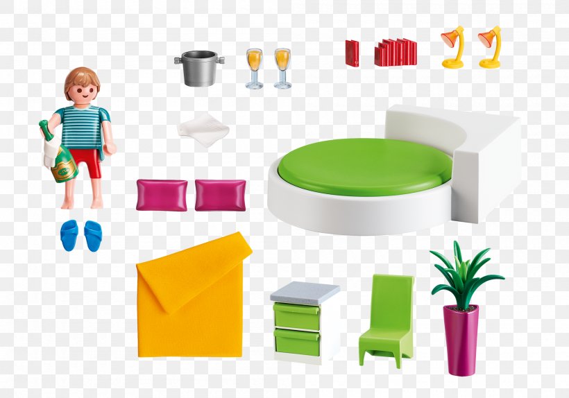 Playmobil Modern Luxury Mansion Playmobil Modern Bedroom, PNG, 2000x1400px, Playmobil, Bed, Bedroom, Plastic, Play Download Free