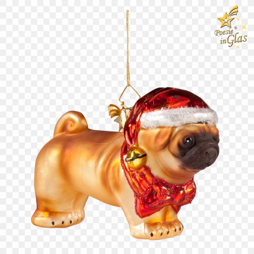 Pug Puppy Love Dog Breed Christmas Ornament, PNG, 1000x1000px, Pug, Breed, Carnivoran, Christmas, Christmas Decoration Download Free
