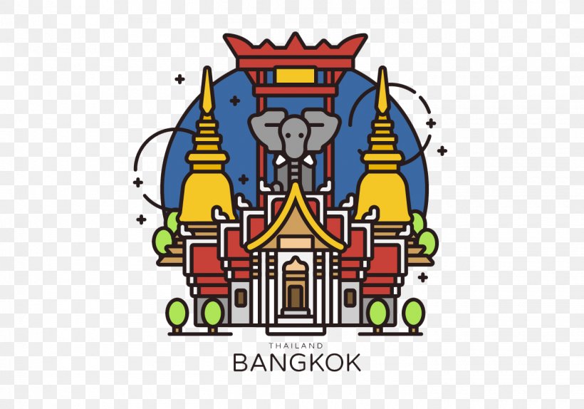 Bangkok Logo Illustration, PNG, 1400x980px, Bangkok, Art, Brand, Building, Cartoon Download Free