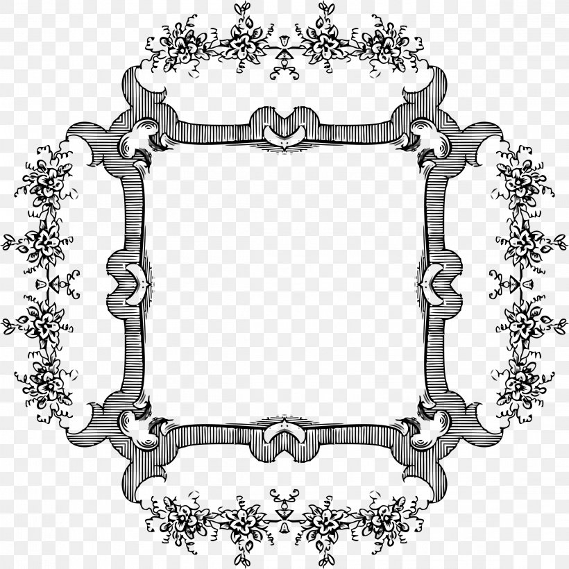 Picture Frames Clip Art, PNG, 2318x2318px, Picture Frames, Area, Black And White, Body Jewelry, Data Download Free