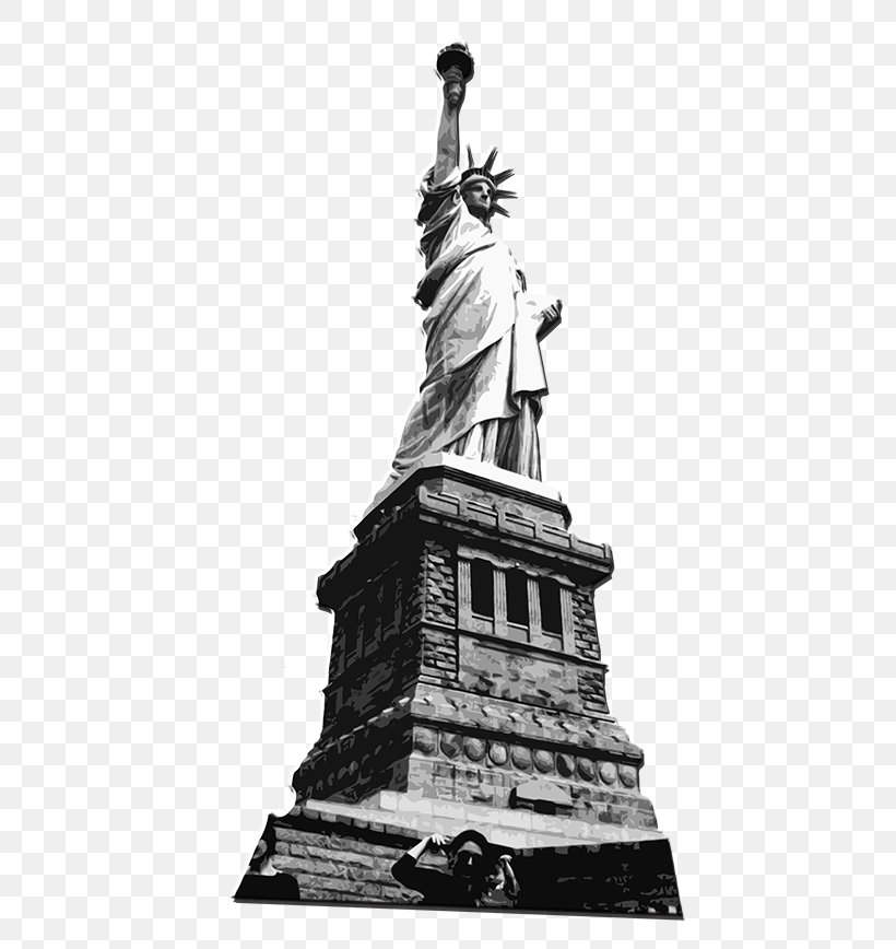 Statue Of Liberty National Monument Sculpture, PNG, 478x868px, Statue Of Liberty, Art, Artwork, Black And White, Building Download Free