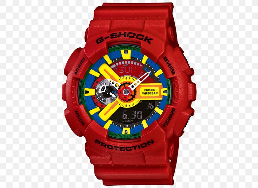 G-Shock Shock-resistant Watch Red Analog Watch, PNG, 500x600px, Gshock, Analog Watch, Blue, Brand, Casio Download Free