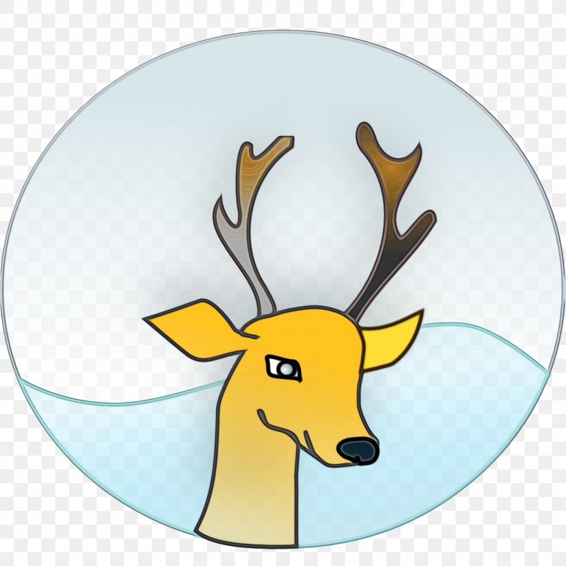 Reindeer, PNG, 1331x1331px, Watercolor, Antler, Deer, Fawn, Head Download Free