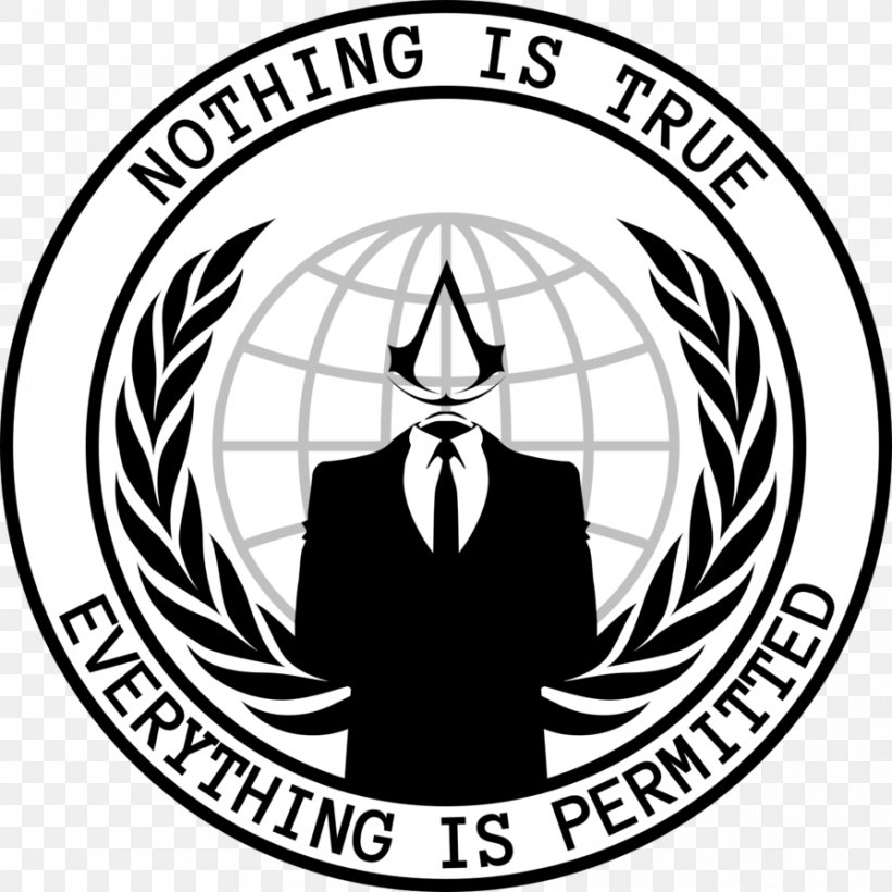 Anonymous Logo T-shirt Million Mask March, PNG, 894x894px, Anonymous, Anonops, Area, Artwork, Black Download Free