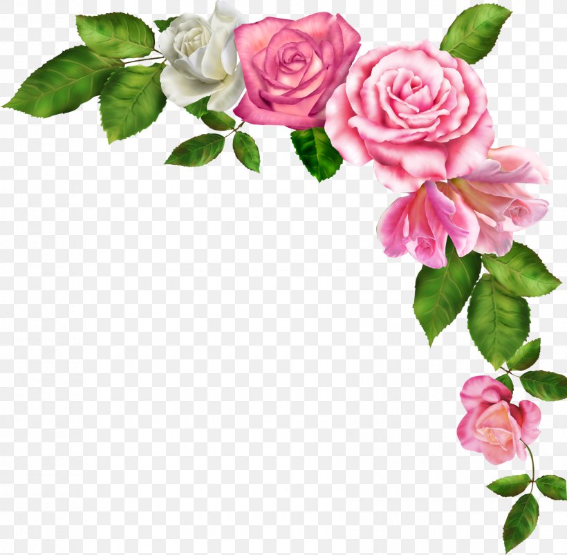 Borders And Frames Pink Flowers Clip Art, PNG, 1680x1647px, Borders And Frames, Blossom, Branch, Cut Flowers, Floral Design Download Free