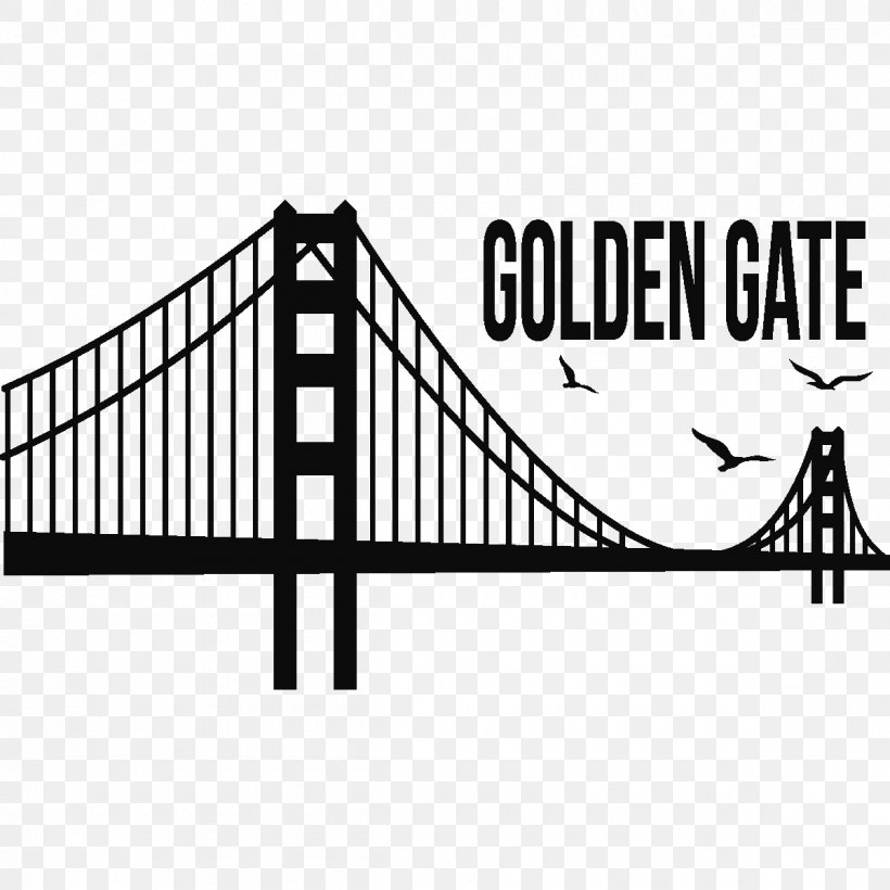 Golden Gate Bridge Decal Sticker Clip Art, PNG, 1200x1200px, Golden Gate Bridge, Area, Black, Black And White, Brand Download Free