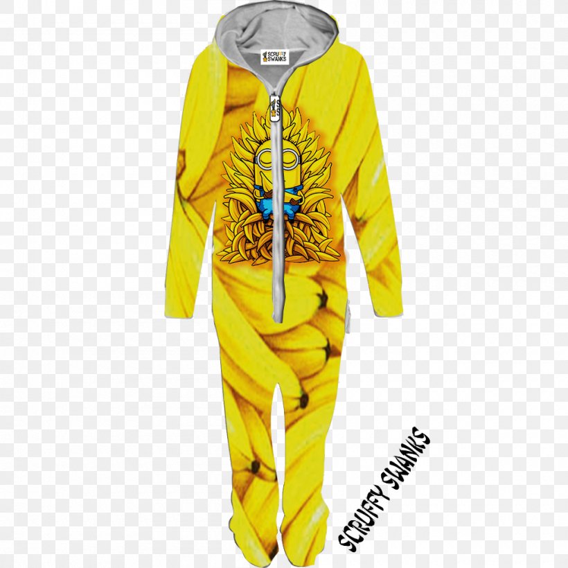 Minions Banana YouTube Clothing Onesie, PNG, 1000x1000px, Minions, All Over Print, Banana, Chiquita Brands International, Clothing Download Free