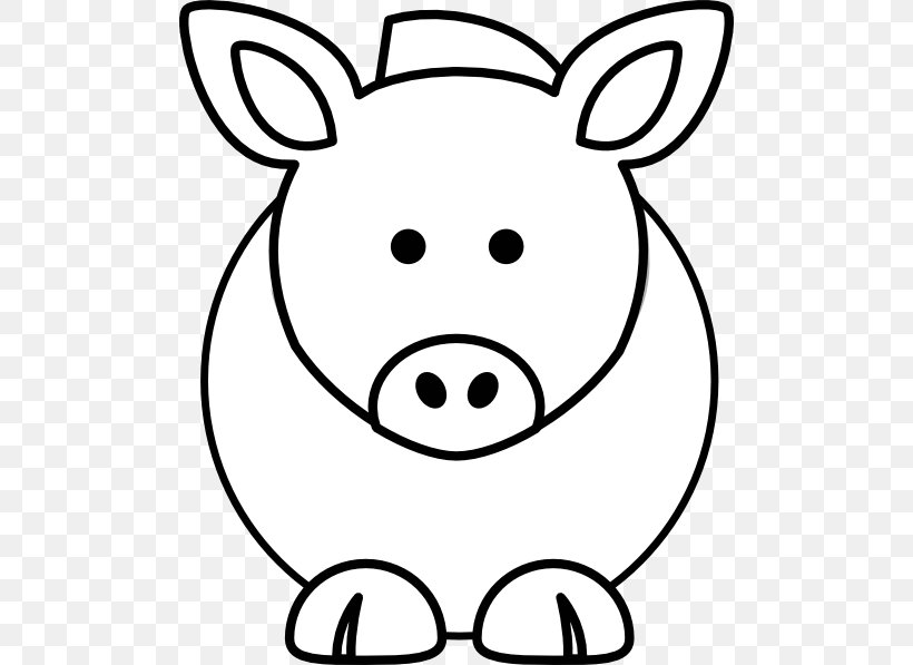 Domestic Pig Cattle Coloring Book Cartoon Drawing, PNG, 498x597px, Domestic Pig, Adult, Animated Cartoon, Animation, Black And White Download Free