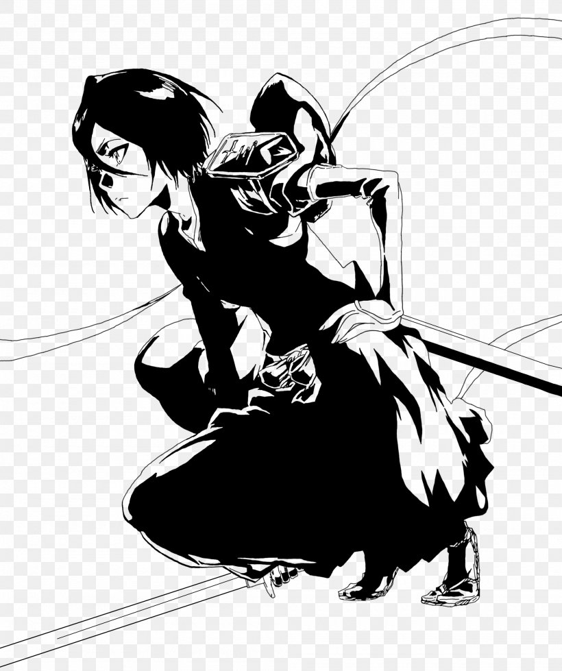 Rukia Kuchiki Bleach Hollow, PNG, 2000x2390px, Rukia Kuchiki, Art, Black, Black And White, Bleach Download Free